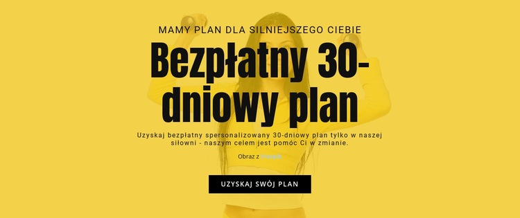 Bezpłatny 30-dniowy plan Szablon jednej strony
