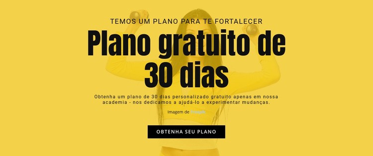 Plano de 30 dias grátis Modelos de construtor de sites