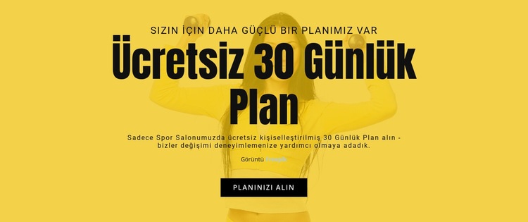 Ücretsiz 30 günlük plan Açılış sayfası