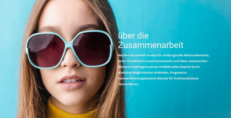 Über Sonnenbrillenkollektion Website-Vorlage
