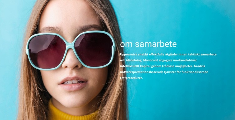 Om kollektion av solglasögon Hemsidedesign