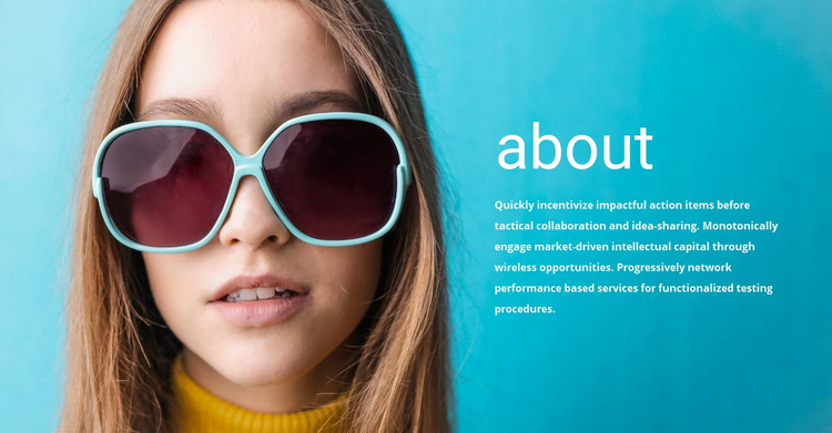 About sunglasses collection Web Page Design