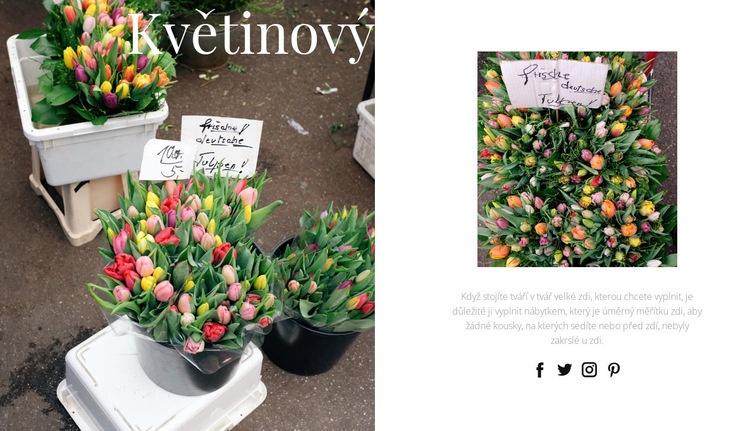 Květinové umění a design Šablona webové stránky