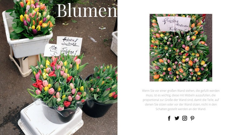 Blumenkunst und Design Eine Seitenvorlage