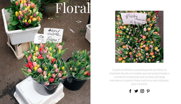 Arte y diseño floral Maqueta de sitio web