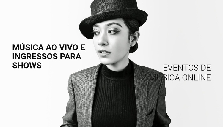 Eventos musicais online Design do site