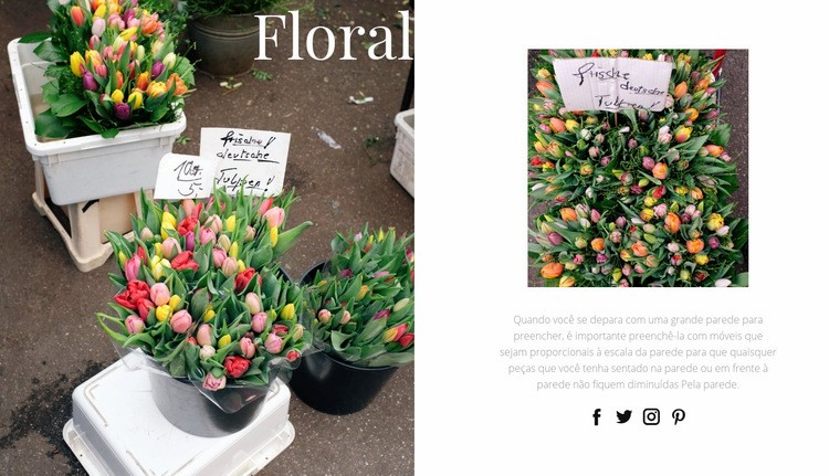 Arte e design floral Design do site