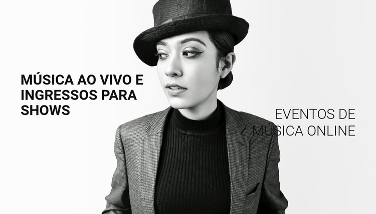 Eventos musicais online Modelo de uma página