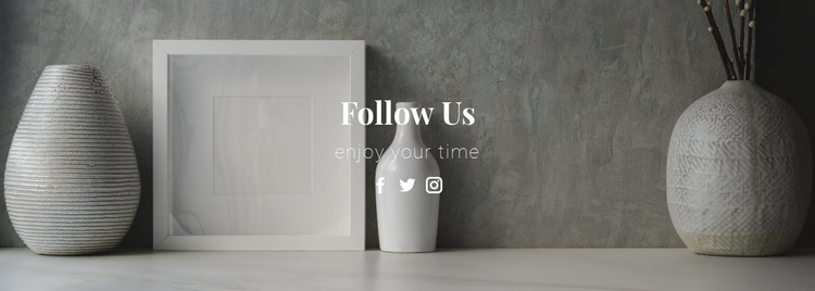 Follow and enjoy to us Website Mockup