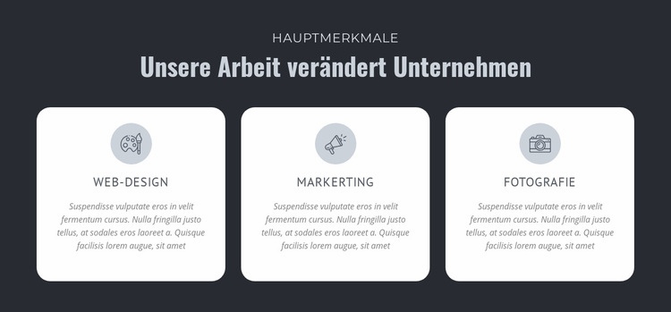 Unsere Arbeit verändert Unternehmen Website design