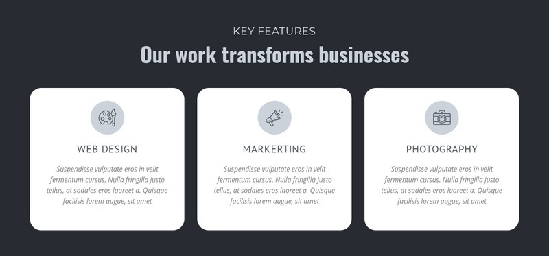 Our work transforms businesses Elementor Template Alternative