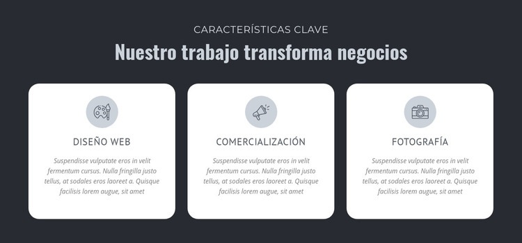 Nuestro trabajo transforma negocios Diseño de páginas web