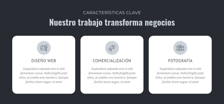 Nuestro trabajo transforma negocios Plantilla HTML5