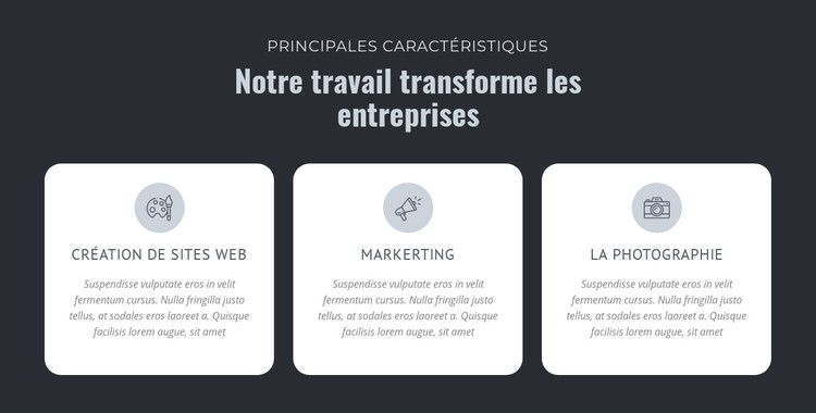 Notre travail transforme les entreprises Modèle CSS