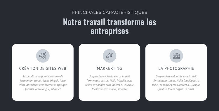 Notre travail transforme les entreprises Modèle