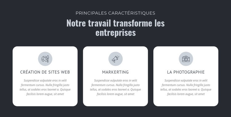 Notre travail transforme les entreprises Page de destination