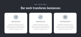Our Work Transforms Businesses - HTML Landing Page