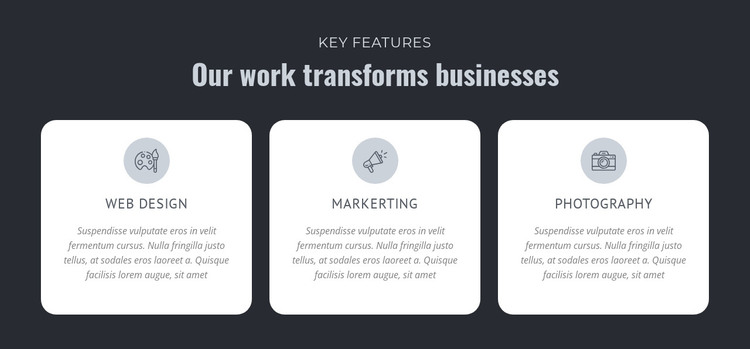 Our work transforms businesses HTML Template