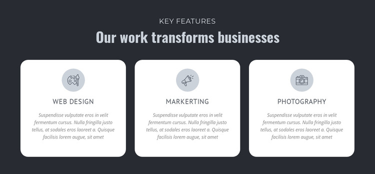 Our work transforms businesses HTML5 Template
