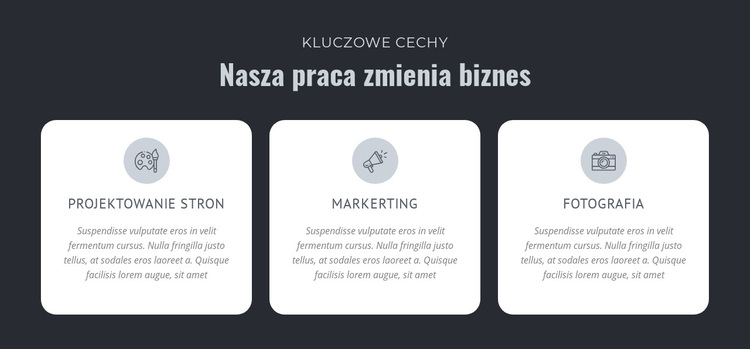 Nasza praca zmienia biznes Motyw WordPress