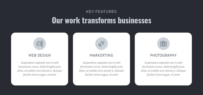 Our work transforms businesses Squarespace Template Alternative