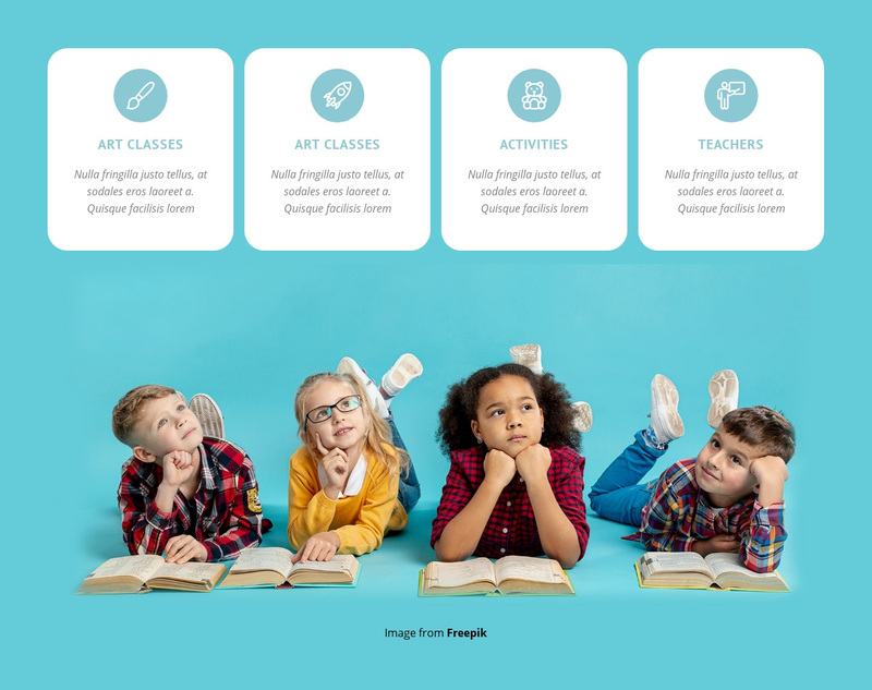 Painting, drama and singing classes Squarespace Template Alternative