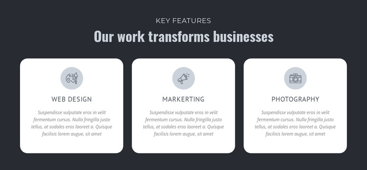 Our work transforms businesses Template
