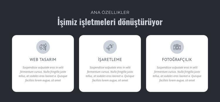 İşimiz işletmeleri dönüştürüyor Web Sitesi Şablonu