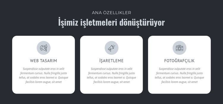 İşimiz işletmeleri dönüştürüyor Web sitesi tasarımı