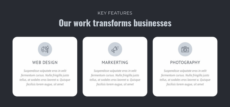 Our work transforms businesses Website Builder Templates