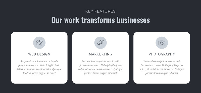 Our work transforms businesses Wix Template Alternative