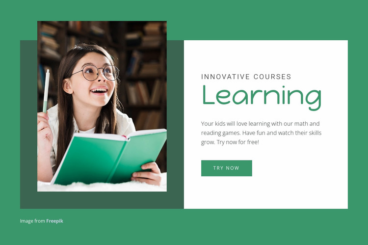 Educational courses and programmes Website Mockup