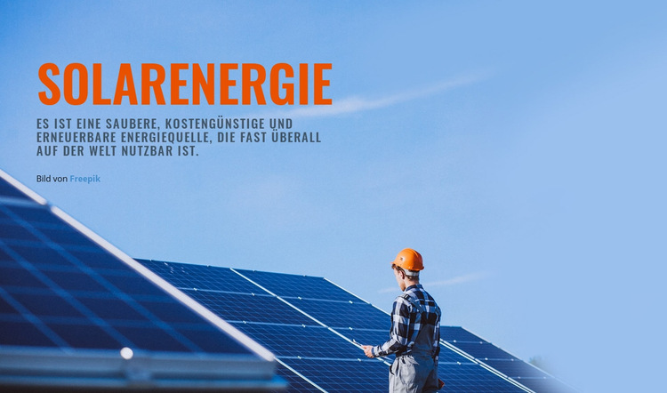 Solarenergieprodukte Website-Vorlage
