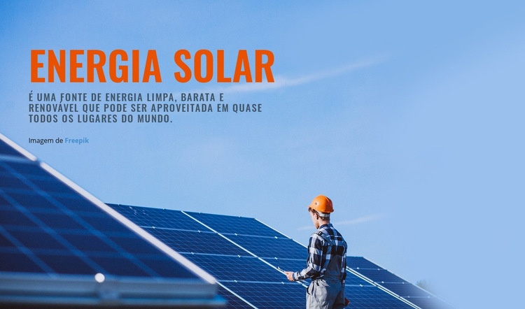 Produtos de energia solar Landing Page