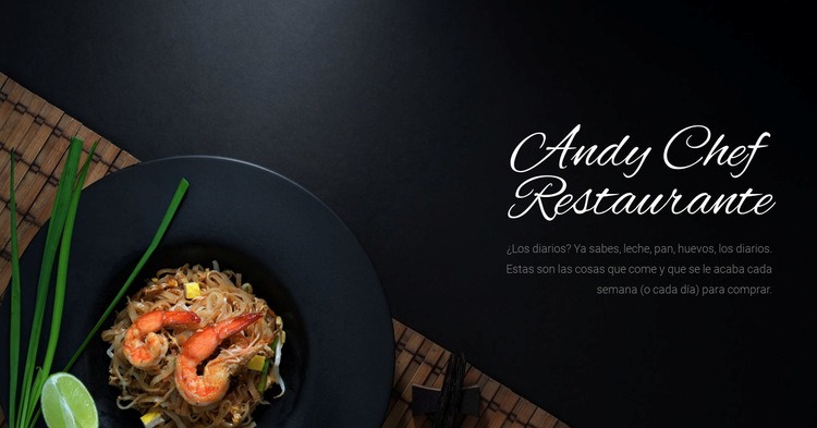 Comida de restaurante chef Diseño de páginas web