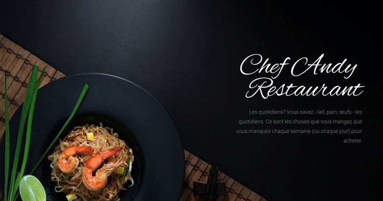 Chef restaurant nourriture Maquette de site Web