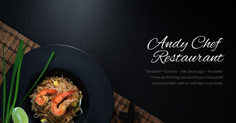 Chef restaurant food Homepage Design