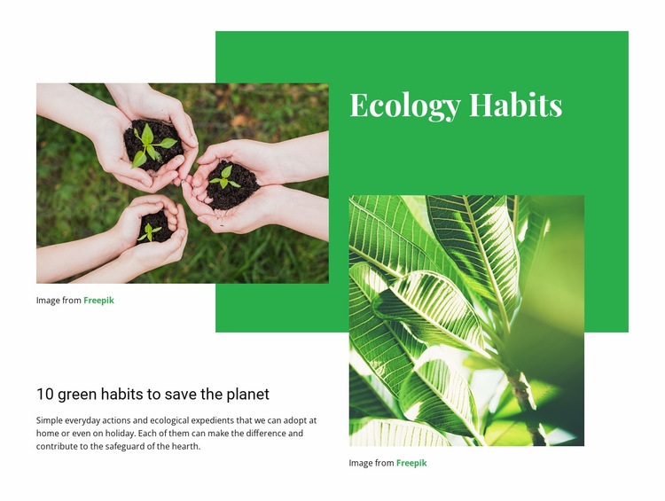 Ecology habits Html Code Example