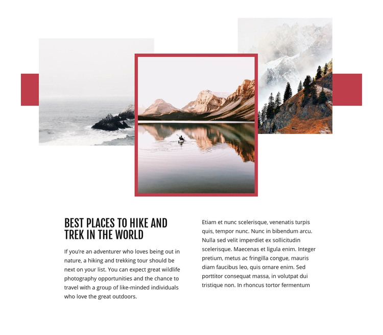 Best places to hike  Homepage Design