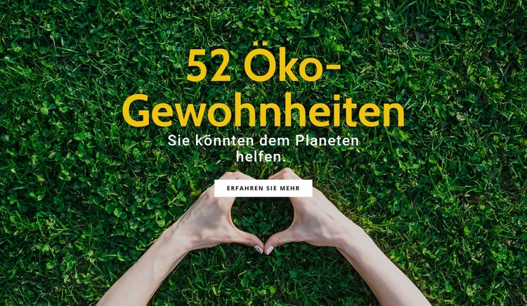 Umweltfreundliche Gewohnheiten Landing Page