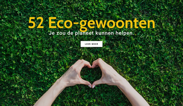Milieuvriendelijke gewoonten Website sjabloon