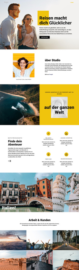 Werden Sie Glücklicher Mit Großartigen Reisen – Funktionales WordPress-Theme