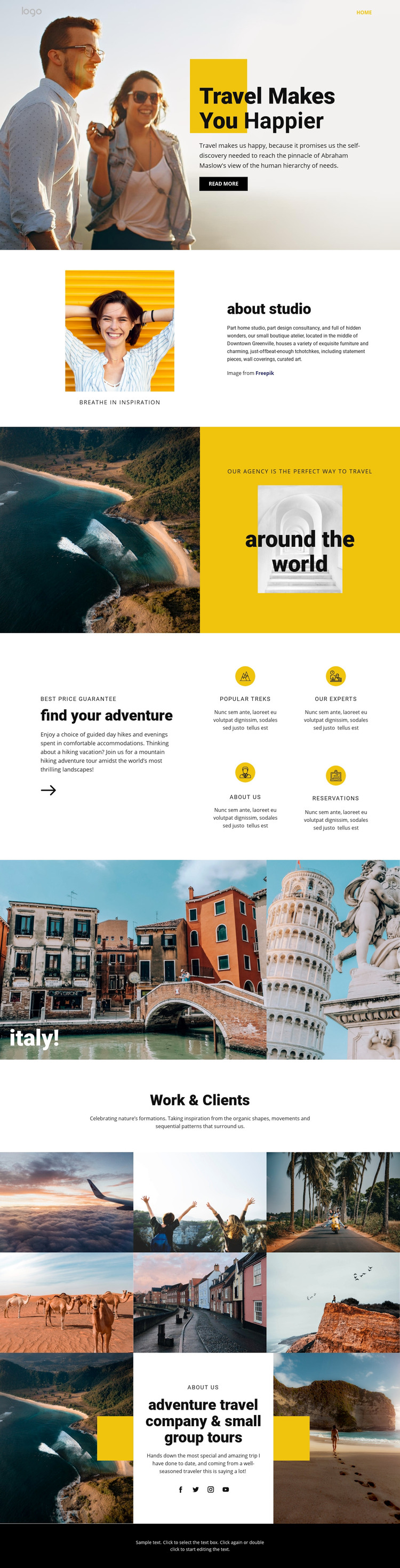 Get happier with great travel Elementor Template Alternative