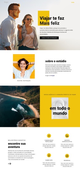 Fique Mais Feliz Com Ótimas Viagens - Construtor De Sites Criativos E Multifuncionais