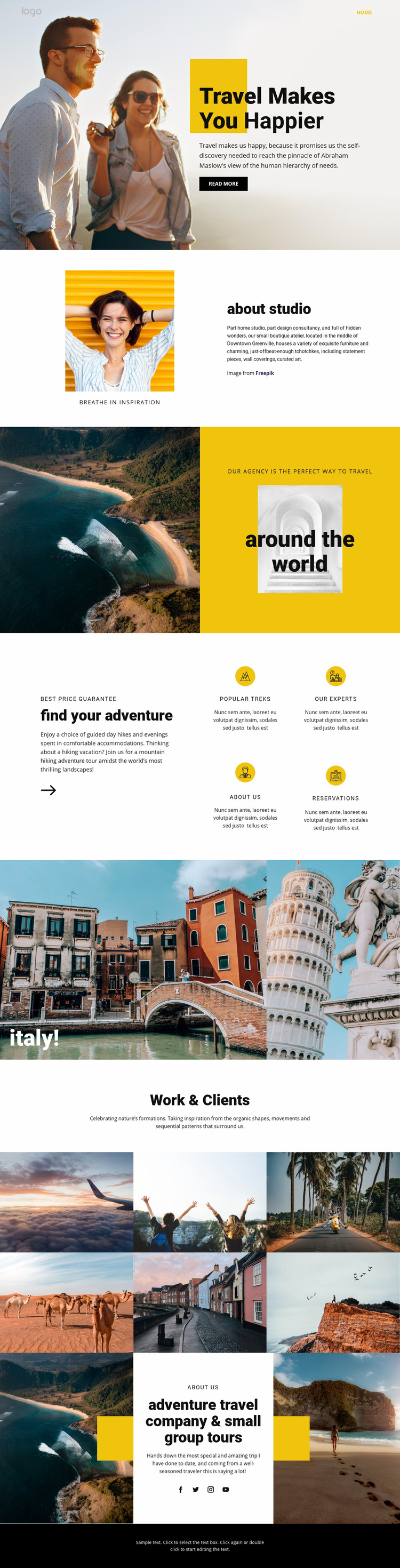 Get happier with great travel Web Page Design