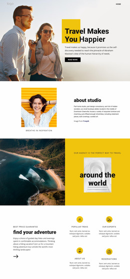 Get Happier With Great Travel - Online Mockup