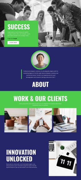 Success Of Business Team Single Page Website