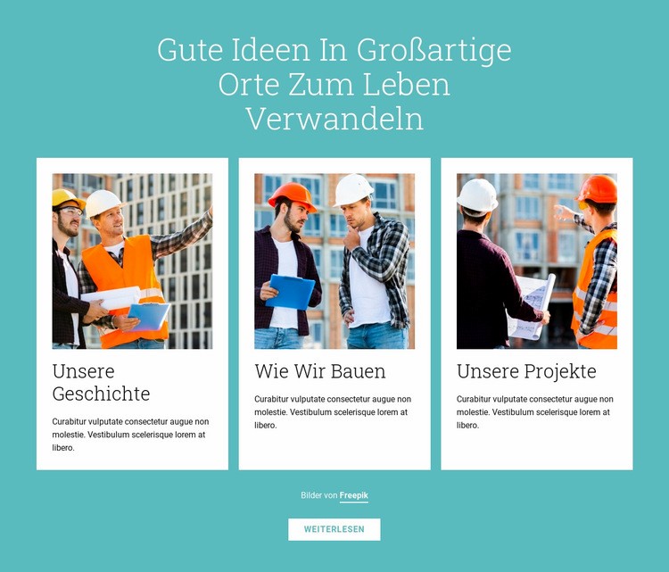 Bauherren bauen Gebäude Website design