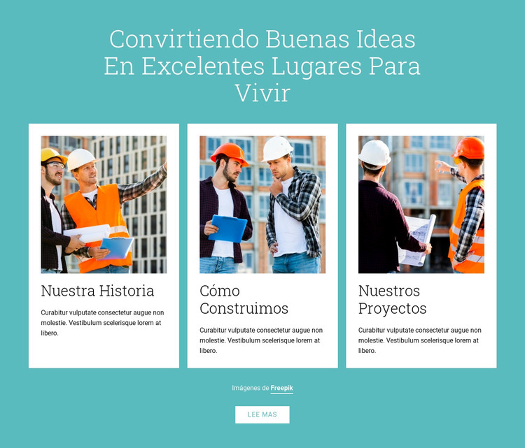 Los propietarios-constructores construyen edificios Plantilla HTML