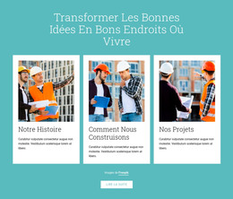 Page HTML Pour Les Propriétaires-Constructeurs Construisent Des Bâtiments